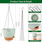 GARDIFE Large Hanging Planter, 12 inch Hanging planters for Indoor. Outdoor Plants, Self Watering Plant Pot, Plant Hanger, Green