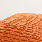 Fancy Homi 4 Packs Orange Fall Decorative Throw Pillow Covers 18x18 Inch for Couch Living Room Bed Sofa, Halloween Pumpkin Autumn Home Decor, Soft Cute Plush Corduroy Striped Cushion Case 45x45 CM