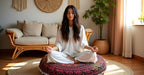 CRAFT KALA 32 Inch Meditation Floor Pillow Cover Round Pillow Seating Hippie Decorative Adults Bohemian Mandala Cushion Cover Outdoor Living Room Throw Ottoman Poufs Cover (32", Multi Elephant)