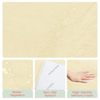 Baby Play Mat for Floor,1.3" Thick Elasti-Foam 50"×50" Playpen Mat for Tummy Time,Water Repellent Soft Coral Velvet for Toddler,Infant,Kids,Non-Slip Backing Safe for Crawling(Vanilla)