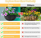 16x82 Inch Black Felt Planter Liner Roll, Non-Woven Hanging Basket Liner Coco Coir Liner Alternative Breathable Outdoor Planter Liner Window Box Liners for Metal Basket Flower Pot Raised Garden Bed