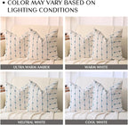 AELS 18x18 Decorative Boho Linen Throw Pillow Covers, Modern Farmhouse Textured Pillow Case, Set of 2, Tufted Stitch Stripe Cushion Cover for Bed Sofa Couch Living Room (Cover ONLY), Blue