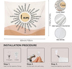 MNOSAIOO Inspirational Boho Sun Wall Tapestry Hanging for Classroom Kids, I Am Brave Important Tapestry, Motivational Mental Health Tapestries Wall Decor for Bedroom Therapy Office Home 60x50 inch