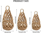 Macrame Plant Hanger Set of 3, Boho Wall Hanging Planter for 4-6 Inch Pots - Handwoven Cotton Rope Wall Decor with S-Hooks for Indoor Plants in Living Room, Bedroom & Office