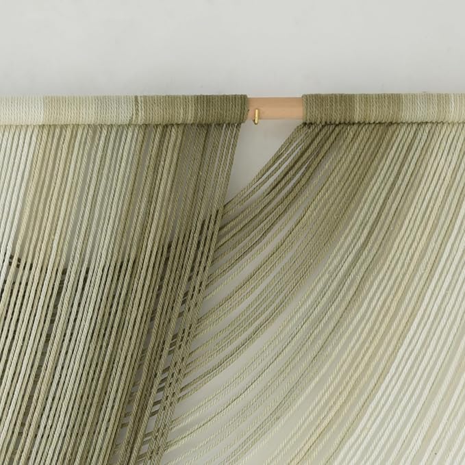 Flber Macrame Wall Hanging Boho Wall Decor Tapestry Dip Dyed Ombre Moss Green Handmade Wall Art Woven Cotton Rope Backdrop with for Bedroom Living Room, 57" W x 39" L