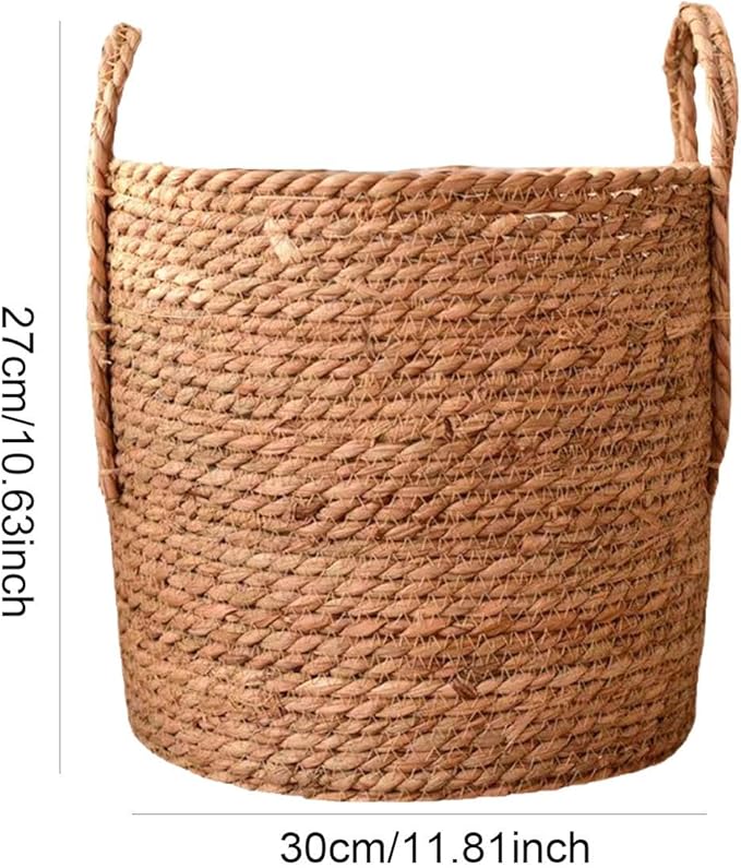 Woven Planter Basket Container Portable Decorative Simple Multipurpose Storage Basket Plant Pot for Living Room Balcony Porch, Medium