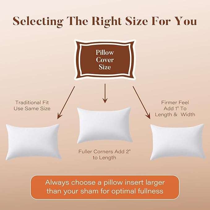 12x20 Feather Down Pillow Inserts Set of 2, Decorative Pillows with 100% Coton Cover, Throw Pillow for Bed, Couch and Sofa.