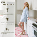 Bow Rugs for Kitchen Floor, 2PCS Anti Fatigue Pink Bow Mats for Kitchen Floor Rubber Non Slip, Washable Cushioned Bowknot Carpet Rug for Sink Laundry Gifts for Christmas 15.7"×27.5" +15.7"×47" 3.5mm