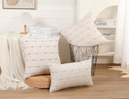 Set of 2 Boho Throw Pillow Covers 30x30,Stone Grey and White Neutral Couch Pillow Case with Tassel Fringe Decorative,Modern Accent Farmhouse Cushion Covers for Sofa Couch Bed Living Room