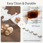 Foam Baby Play Mat: PU Leather Waterproof Kids Trifold Floor Playmat - Large Play Mat for Playpen Fodable Mattress Soft Toddler Mattress Infant Cushion for Preschool