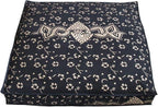 24" Black Gold Flower Mandala Barmeri Large Floor Pillow Cover Cushion Meditation Seating Ottoman Throw Cover Hippie Decorative Zipped Bohemian Pouf Ottoman Pom Pom Cases 24 " square