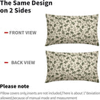Olive Green Floral Pillow Covers 12x20 Set of 2 Vintage Rustic Old Style Cute Small Flower Green Cream Print Decorative Outdoor Pillowcases Farmhouse Throw Cushion Case Decor for Couch Sofa Bed