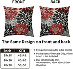 Black Red Pillow Covers 20X20 Inch Set of 2, Spring Summer Floral Dahlia Flower Cream Decorative Throw Pillow Covers Outdoor Modern Farmhouse Cushion Case for Home Couch Sofa Bed Decor