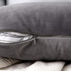 MIULEE Velvet Throw Pillow Covers 12x20 Inch, Pack of 2 - Dark Grey, Soft Solid Lumbar Decorative Pillow Covers Modern Luxury Home Decor for Chair Couch Sofa Bedroom Livingroom