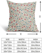 Green Pink Blue Floral Pillow Covers 18x18 Set of 2 Vintage Rustic Old Style Cute Small Flower Print Decorative Outdoor Pillowcases Farmhouse Throw Cushion Case Decor for Couch Sofa Bed