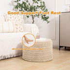 Asuprui Pouf Ottoman Foot Rest – Plush Round All-in-one Foam Stool for Cozy Lounging, Floor Pouf & Chic Decor (Light Coffee)