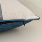Yangest Patchwork Pillow Cover 20x20 Inch Luxury Cotton and Linen Cushion Cover Square Pillowcover for Couch Bedroom Living Room, Blue