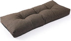 SUNROX LokGrip Non Slip Tufted Memory Foam Bench Cushion, FadeShield Water Resistant Durable Thicken Outdoor/Indoor Bench Seat Pads 42x16x4 inch, Heather Chestnut