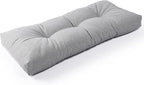 SUNROX LokGrip Non Slip Tufted Memory Foam Bench Cushion, FadeShield Water Resistant Durable Thicken Outdoor/Indoor Bench Seat Pads 42x16x4 inch, Heather Grey