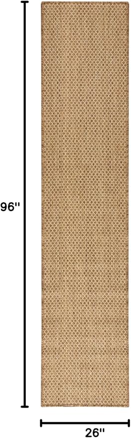 Nourison Home Courtyard Jute 2'2" x 8' Area Rug - Easy Clean, Non Shedding, Bed Room, Living Room, Dining Room, Kitchen (8' Runner)