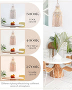 Boho Plug in Pendant Light Macrame Lamp Shade, Hanging Lamp with Plug in Cord,On/Off Switch,Bohemian Hanging Light Fixtures That Plug Into Wall Outlet for Bedroom Decor Living Room