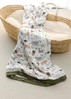 Little Jump Muslin Quilt Toddler Blanket - Silky Soft and Breathable Baby Quilt - Oversized 47" x 47" - 2 Layers Muslin Baby Blanket for Boy and Girls (Jungle-2)