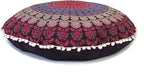 Large Round seat Floor Cushion Chair Ottoman Cover Pouf Pillow Meditation Floor Cushions for Adults Seating pouffe Ottoman Throw Covers Craft Room Furniture for Sitting Cover 22 Inches (Pink)