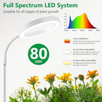 Floor Grow Lights for Indoor Plants, Full Spectrum Plant Light with 68" Stand for Growing Large Tall Plants, White Halo Grow Lamp with 6/12/16H Timer, 3 Light Modes, 5 Dimming