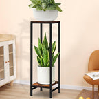 41" Tall Plant Stand Indoor, 2 Tier Plant stands for Indoor Outdoor Plants, Heavy Duty Flower Stand Metal Pedestal Stand Modern Display Rack for Living Room, Brown