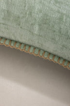 Decorative Throw Pillow Covers Pack of 2, 18x18 In Chenille Soft Pillow Covers with Stitched Edge, Farmhouse Neutral Euro Decorative Pillows for Bed Couch Sofa Home Decor Living Room,Green