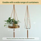 2 Packs Macrame Plant Hanger Colored Braided Polyester Rope Outdoor Indoor Adjustable Hanging Planter for up to 10 Inch Plant Pot Modern Boho Home Decor (Burnt Orange/Ivory)