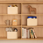 Small Organizing Baskets for Cubes Shelf, 9.7x9.7x7.1 Inch Rope Woven Storage Bins for Nursery Shelves Storage, Cute Toy Basket, Square 3 Packs Beige