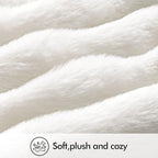 MIULEE Faux Fur Pillow Covers Thick Soft Plush 26x26 Inch Pack of 2 Euro Throw Pillows Luxury Home Decor for Bed Couch Bedroom Living Room Sofa,White