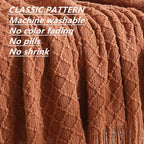CREVENT Home Farmhouse Decor Rustic Couch Sofa Chair Bed Throw Blanket, Soft Warm Light Weight for Travelling in Spring Summer (50''X60'' Burnt Orange)