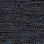 SIMPLIHOME Fredrik Square Pouf - 18 inch Wide Genuine Woven Leather Ottoman in Dark Blue, Boho-Style Footstool or Extra Seating for Living Room or Bedroom with Polystyrene Bead Filling, Assembled