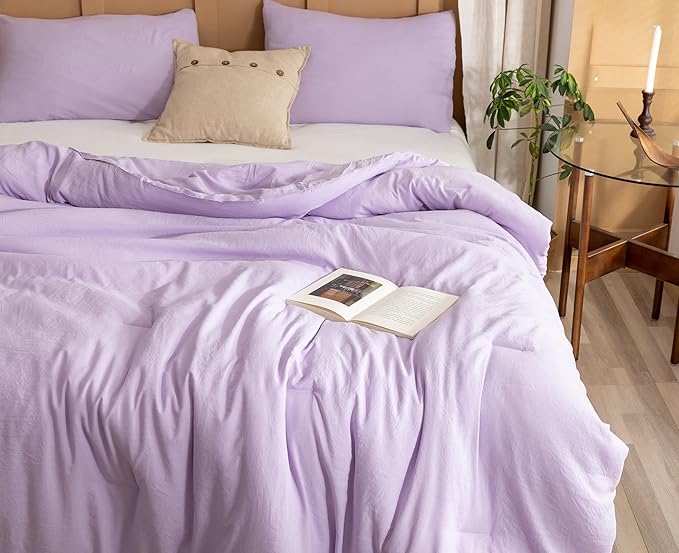 ROSGONIA Twin/Twin XL Comforter Set for College Girls Boys Lavender, 1 Purple Comforter & 1 Pillowcase Lightweight Kids Comforter Soft Dorm Bedding