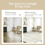 Washable Rugs 5x7 Area Rugs for Living Room,Bedroom,Dining Room- Large Ultra Soft Faux Wool Retro Carpets,Non Slip&Non-Shedding Low Pile Vintage Print Rug for Home Office Decor-Beige