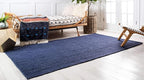 Unique Loom Braided Jute Collection Area Rug - Dhaka (2' x 3' 1" Rectangle, Navy Blue)