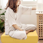 MeMoreCool Square Floor Pillow Seating for Adults Kids, Large Meditation Cushion Floor Pillow with Thick Foam & Soft Tufted Cover, Washable Big Pillow Seat Floor Cushion for Sitting Yoga 22" Yellow