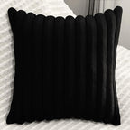 1 Pack 20x20 Pillow Cover Velvet Pillow Covers, Faux Fur Square Throw Pillow Covers for Living Room Decorations Throw Pillow Case, Throw Pillow Cover Cushion Cover for Home Sofa Bedroom Car, Black