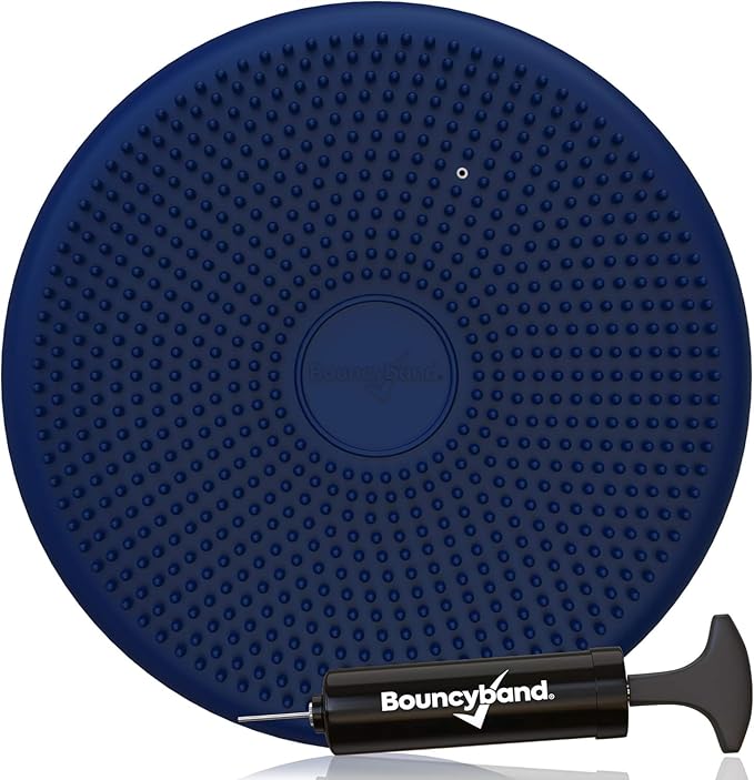 Bouncyband – Wiggle Seat – 10 Pack – Blue, 13” D – Large Sensory Cushion for Kids Ages 6-18+ – Promotes Active Learning, Improves Student Productivity, Includes Easy-Inflation Pump