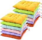 Geetery 12 Pcs Floor Pillows for Classroom Bulk Square Seating Cushions for Floor Chair School Kindergarten Reading Corner, 15.7'' Large Thick Meditation Cushions Yoga Nursery Daycare (Candy Color)