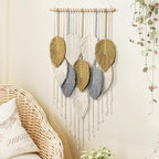 LOMOHOO Macrame Wall Hanging,Boho Home Decor,Bohemian Woven Decoration for Bedroom Living Room Apartment Dorm Gallery Perfect Handmade Gift Ideas 16.5" W x 30.7" L