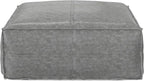 SIMPLIHOME Brody 30-inch Wide Large Square Coffee Table Pouf in Distressed Grey, Vegan Faux Leather Ottoman, Footrest, or Extra Seating for Living Room, Assembled