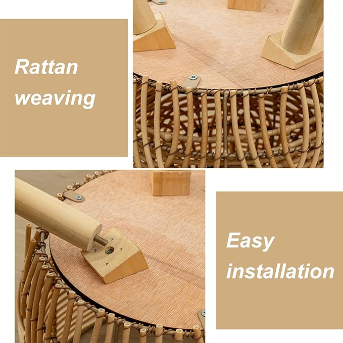 Woven Rattan Pot Stand Indoor, Handwoven Woven Plant Pot with 3 Legs, Plant Display Rack Flower Pot Stand for Gardening and Interior Decoration Plant Stand(#1)