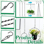 Benvo Hanging Plant Chains Flower Pot Hangers with Clips and Hooks 3 Point Replacement Chain Holders for Baskets Bird Feeders Planters and Other Ornaments (24.8 inch Long)