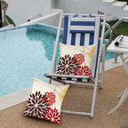 DFXSZ Red Brown Outdoor Pillow Cover 20X20 Inch Set of 2 Outdoor Waterproof Fall Floral Brown Decorative Pillowcase Decor for Couch Patio Funiture Garden Print Polyester Cushion Cover 01K20