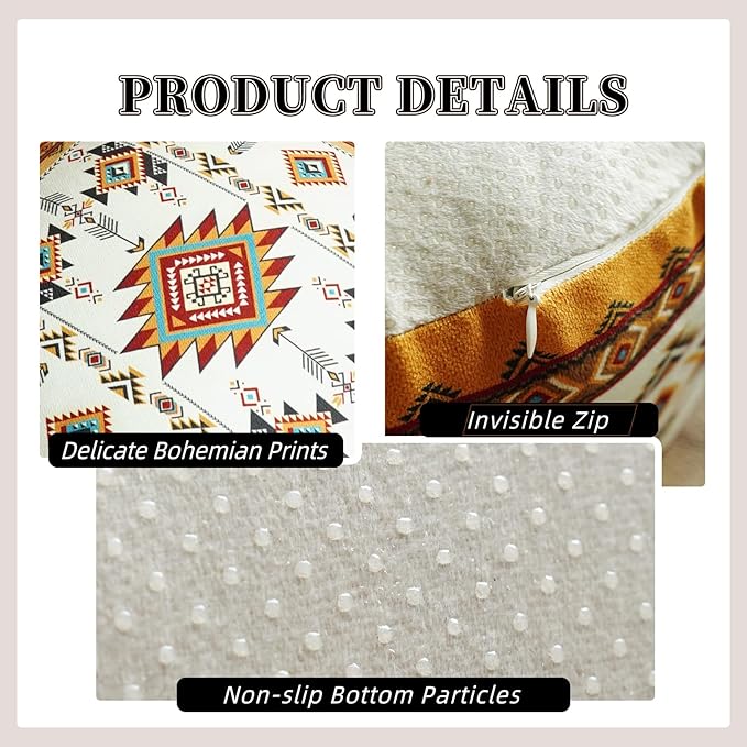Unstuffed Pouf Cover Ottoman Footrest Bohemian Chenille Foot Stool Floor Bean Bag 20x20x8 Inches for Living Room Bedroom Home Decor (Mustard Yellow, Square)