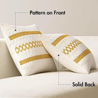 MIULEE Set of 2 Mustard Yellow Boho Decorative Pillow Covers 20x20 Inch Farmhouse Rustic Couch Throw Pillows Modern Spring Cotton Cushion Covers Retro Cute Macrame Woven Home Decor for Bed Sofa Chair