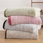 EMME Soft Sherpa Fleece Blanket Reversible Plush Fluffy Large Blanket, Light Weight Warm Decorative Boho Blanket Cover for Sofa, Couch, Bedroom,Travel(Plush Navy,108"x90")